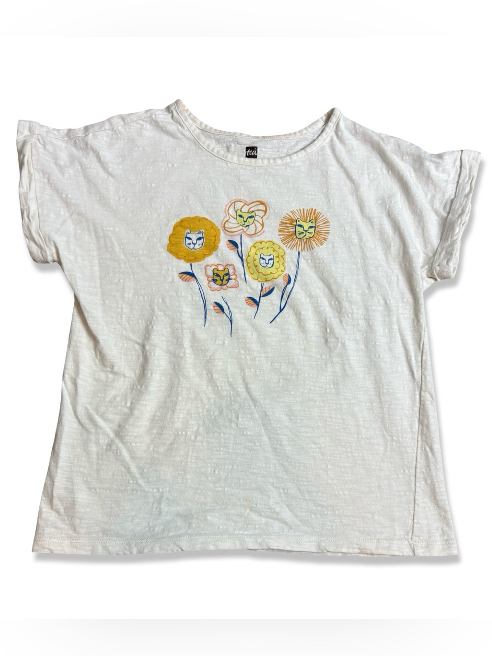 Tea Collection Lion Flower Print Graphic T Shirt
